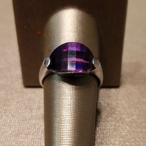 Large Amethyst Sterling Silver Ring